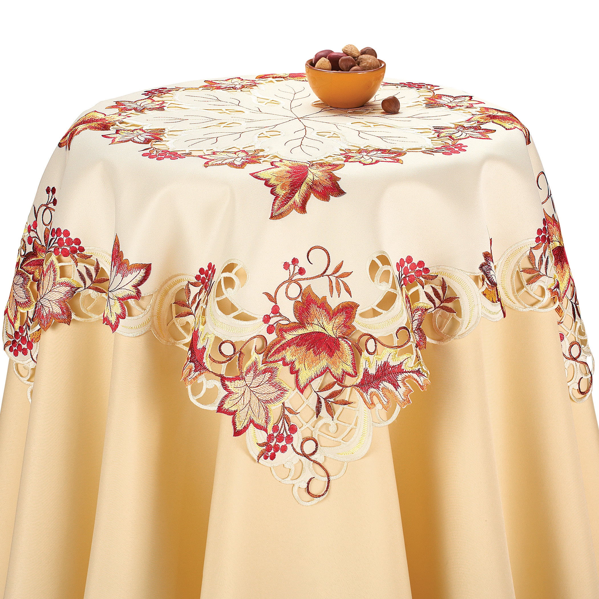 Elegant Fall Leaves Table Linens, Square