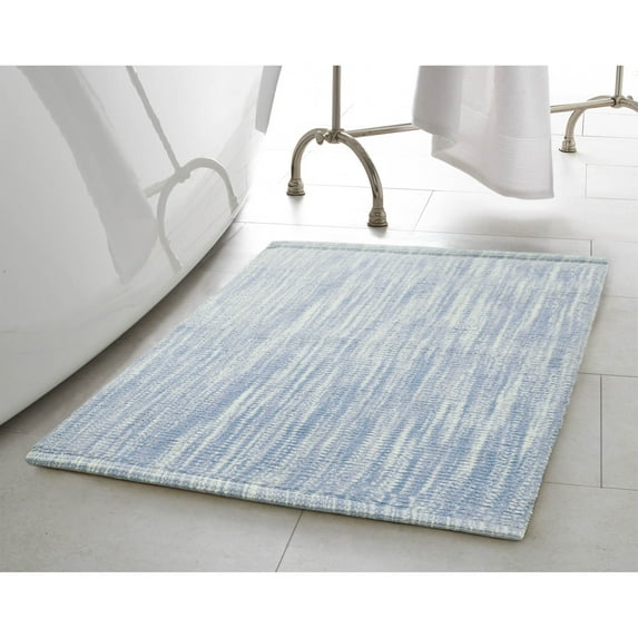 Jean Pierre Taylor Reversible Cotton 2-Piece Bath Rug Set, Pale Blue