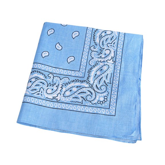 Multipurpose Bandana Printed Cotton Headband Sweat-absorbing Handkerchiefs (Sky-blue)