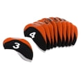 thumbnail image 4 of S SERENABLE 10pcs Neoprene Golf Club Head Covers Wedge Iron Black+Orange, 4 of 9