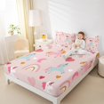 thumbnail image 4 of Manfei Kawaii Unicorn Bed Sheets Set Queen Size, Cartoon Rainbow Bed Sheets Queen, Love Heart Bedding Queen Size, Super Cozy Bedroom Decor, 4 Pieces, 4 of 7