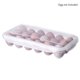 thumbnail image 4 of Ounissouiy Egg Holder Refrigerador Caja de bandeja de huevos con tapa Contenedor de almacenamiento de plástico apilable transparente Almacenamiento y organización del hogar 18 celdas Ounissouiy HA005023-02, 4 of 6