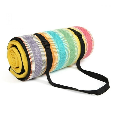 FOOING 10ft x 10 ft Picnic Mat Blanket Waterproof Oversized Beach Blanket with Handle for Couples Family 6-8 People
