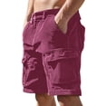 thumbnail image 2 of Men's Cargo Shorts 2025 Summer Corduroy Loose Fit Lightweight Breathable Casual Knee Length Cargo Shorts for Men, 2 of 5