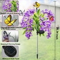 thumbnail image 4 of 2 Pack Solar Garden Lights, Each 4 Wisteria Flowers and 3 Butterfly lED Lights,Swaying With The Wind,Solar Outdoor Lights,Courtyard Channel Decoration, 4 of 7