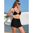 thumbnail image 7 of Charmo Womens V Slit Swim Shorts Quick Dry Board Shorts with Boxer Liner & Pockets Sporty Running Drawstring Swimsuit Bottoms, 7 of 7