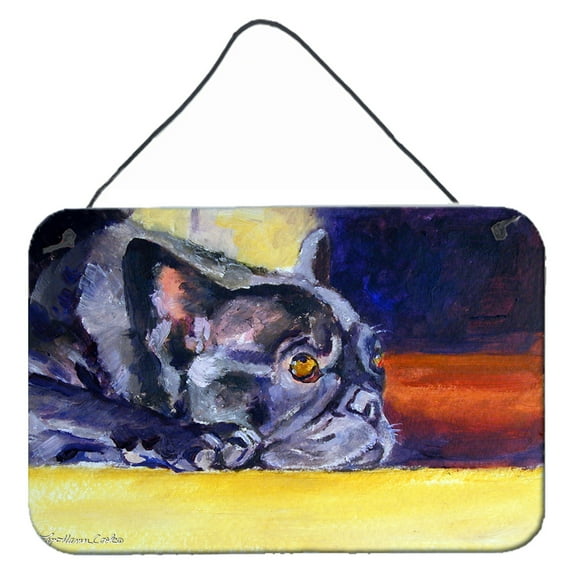 Carolines Treasures 7331DS812 Black French Bulldog Sunny Wall or Door Hanging Prints 8x12 multicolor