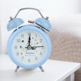 thumbnail image 4 of Reloj despertador luminoso de noche de metal Reloj despertador de noche para estudiantes y niños con doble campana (azul), 4 of 8