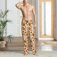 thumbnail image 4 of JUNZAN Men's Pajama Pants Burger Sleepwear Pants PJ Bottoms Drawstring and Pockets, 4 of 5