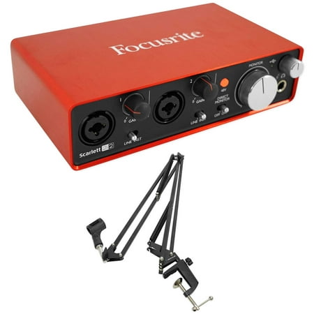 Focusrite SCARLETT 2I2 2nd Gen 192KHz USB 2.0 Recording Audio Interface+Boom