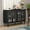 Lattice Glass-Black, variant on HLR 47.6" Modern Vintage Sideboards Buffet Cabinet with 4 Lattice Glass Door, Green