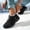 Black, variant on Womens Winter Warm Slip On Ankle Boots Plush Lined Snow Booties Elastic Side Panels Thick Sole Casual Shoes Botas de Invierno Mujer