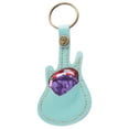 thumbnail image 3 of 1Set Leather Pick Holder Keychain Mini Guitar Shape Plectrum Case Bag with Guitar Picks (Green), 3 of 9
