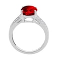 thumbnail image 2 of Mauli Jewels Rings for Women 2.52 Carat Oval Garnet and Diamond Ring 4-Prong 10K White Gold, 2 of 6