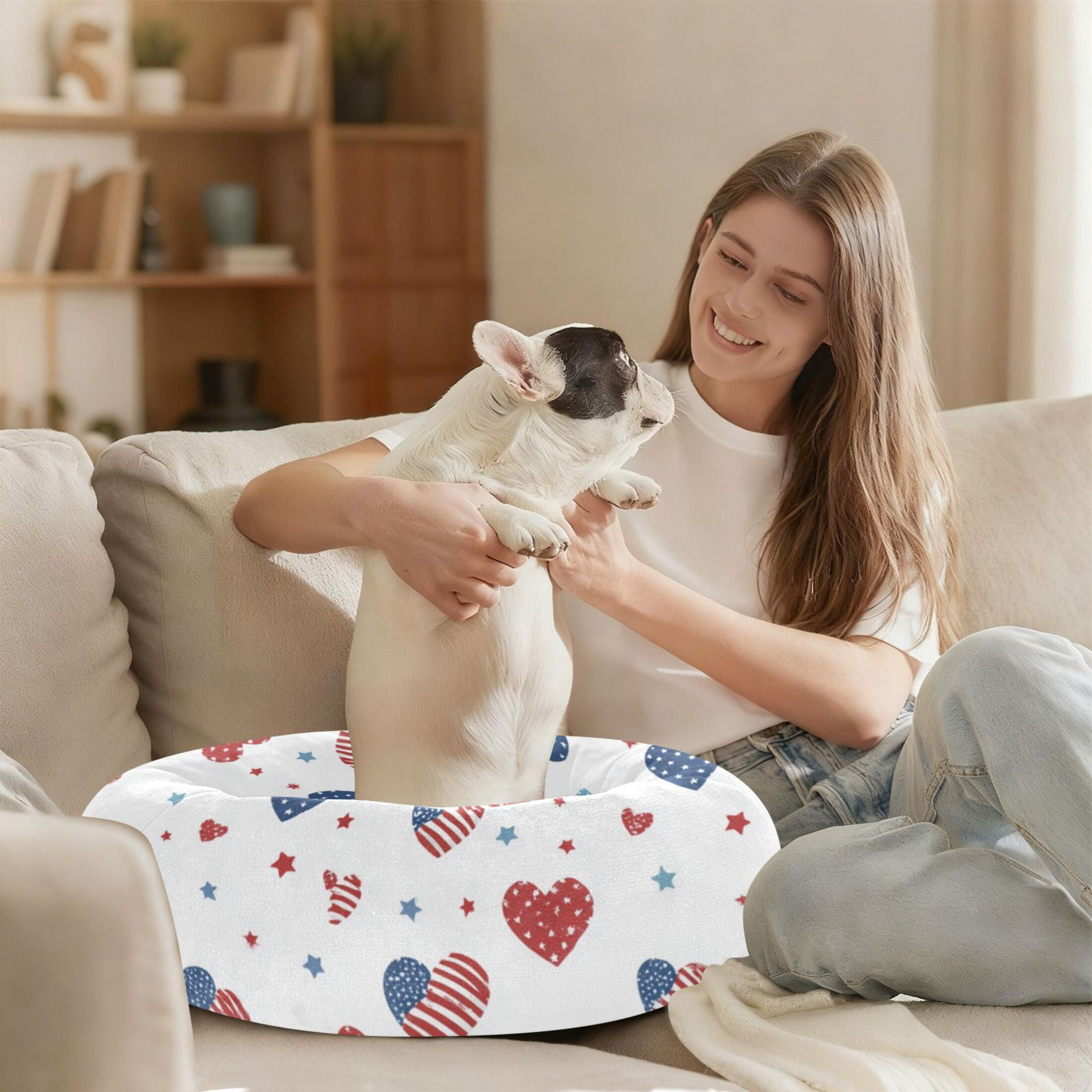 Pet Bed Pet Mat Cozy Removable & Washable Comfort For Cats And Dogs 4th Of July Theme