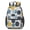 Geometric Flower and-1, variant on Geometric Flower and Dahlia White 17" School Backpacks for Teens,Waterproof Oxford Fabric,S-Shape Padded Straps for School,Travel,Hiking,Camping
