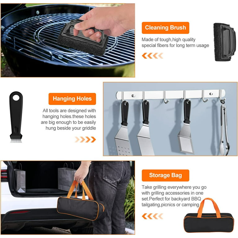 21pcs Complete Grill Accessories Kit, The Very Best Grill Gift on Birthday Wedding - Professional BBQ Accessories Set for Outdoor Camping Grilling