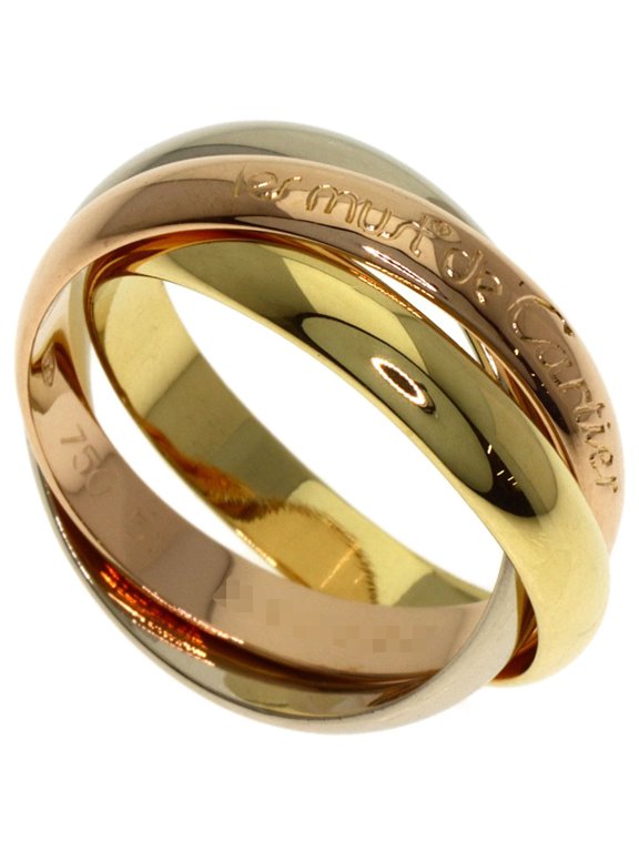 Pre-Owned Cartier Trinity #51 Ring, 18K Yellow Gold/18K White Pink Gold, Women's, CARTIER