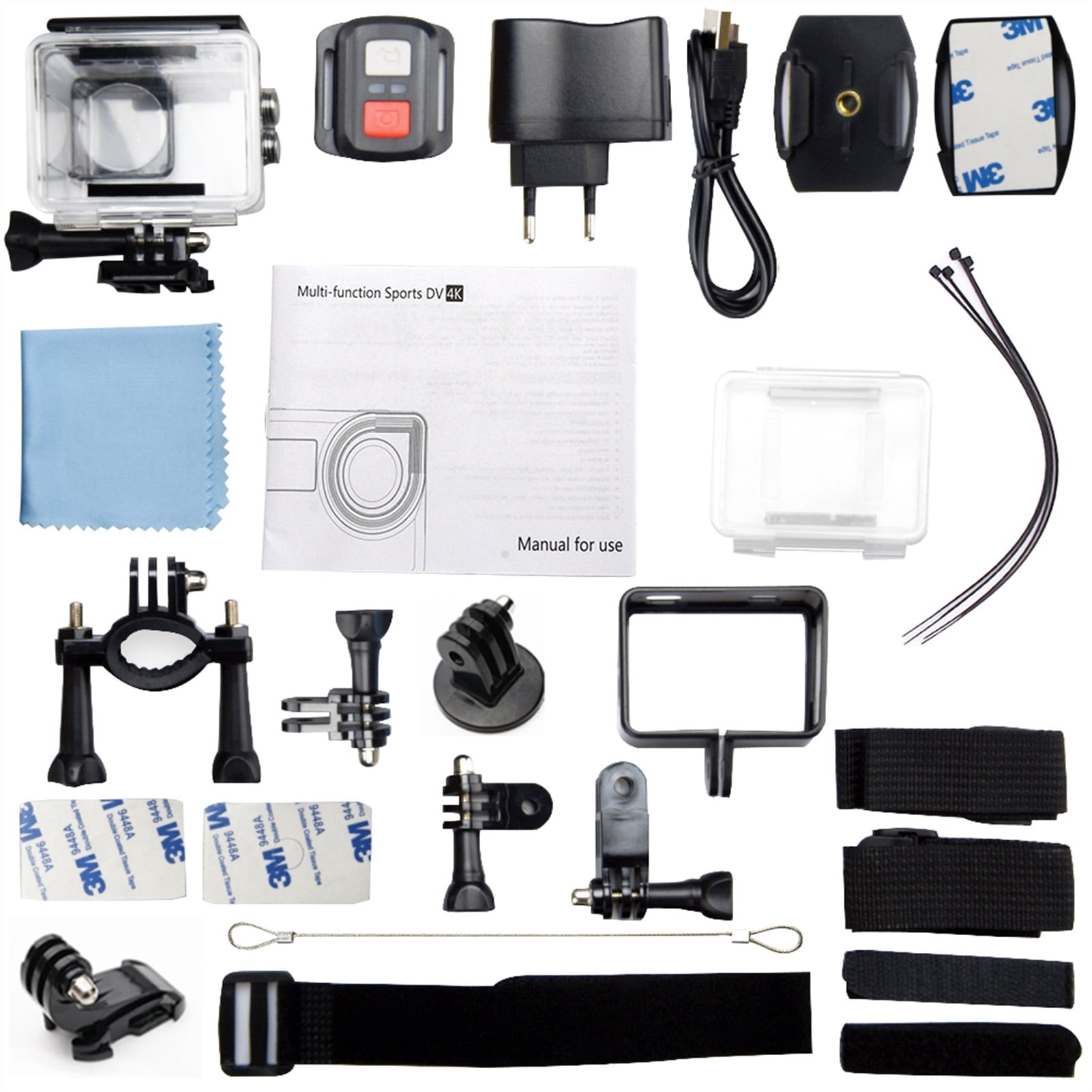 12MP Helmet Action Camera 4K, Ultra HD Dual LCD Screen WiFi 170D Go Waterproof Camera, Sport Video Camera With 2.4G Remote Cotrol ,Wide USe