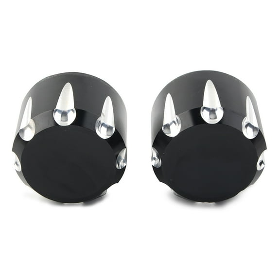 ZSWAL Pair CNC Front Axle Nut Cover Bolt Cap for Harley Touring, Electra Glide, Road Glide, Street Glide, Fat Bob, Night Train, Softail, Sportster(Chrome)
