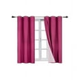 thumbnail image 4 of 2 Panels Light Blocking Thermal Blackout Window Curtain Top Grommets Hot Pink 63" Length Adam for Living /Bedroom Room Home Décor, 4 of 5