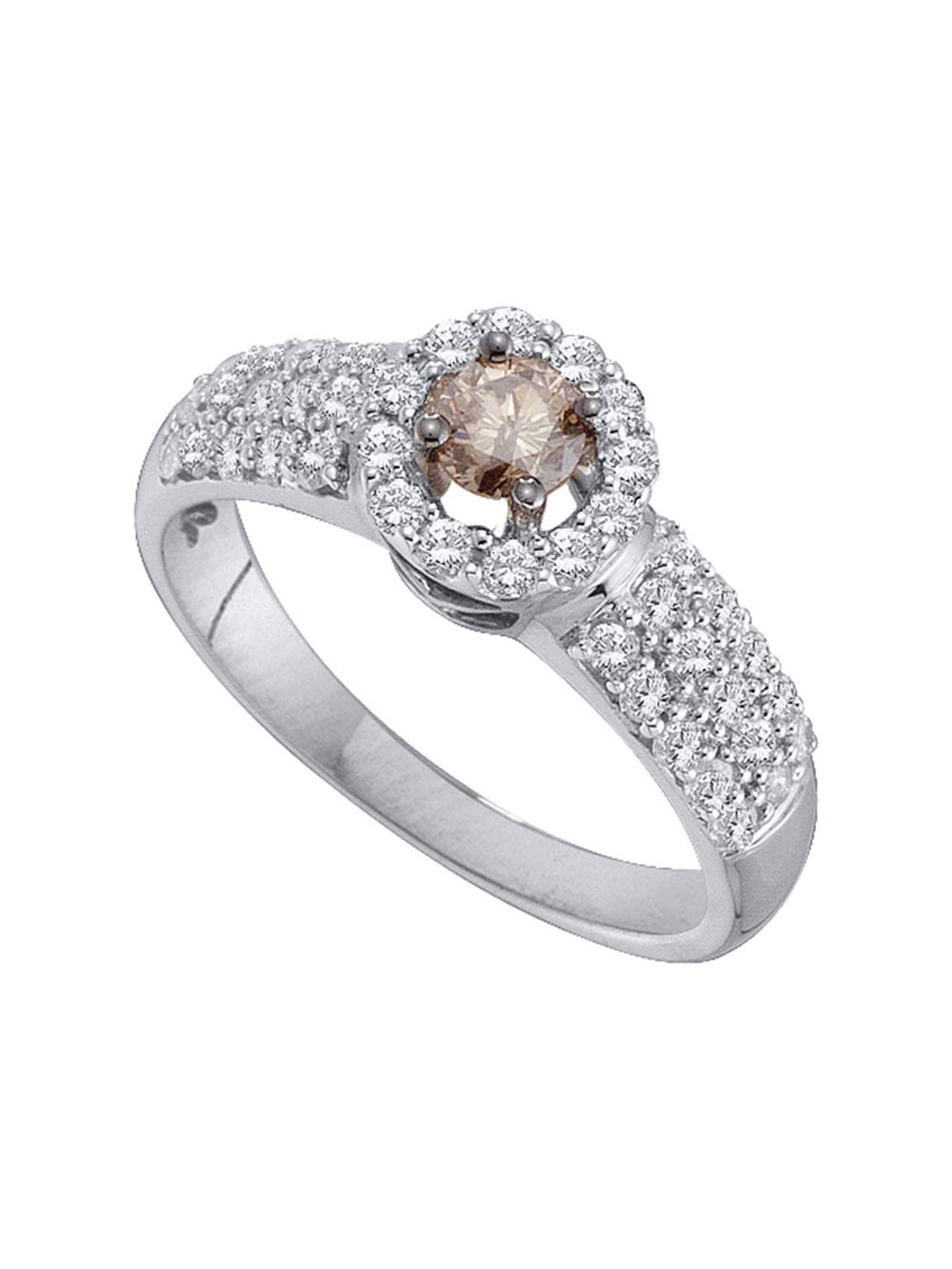 FB Jewels 10kt Yellow Gold Womens Round Cognac-brown Color Enhanced Diamond Solitaire Bridal Wedding Engagement Ring 1/3 Cttw I1-I2 clarity; Brown color FB Jewels 10kt Yellow Gold Womens Round Cognac-brown Color Enhanced Diamond Solitaire Bridal Wedding Engagement Ring 1/3 Cttw I1-I2 clarity; Brown color