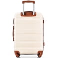 thumbnail image 3 of JAMPOOCA 12" Adult 3 Piece Hardside Spinner Expandable Travel Luggage Set, Ivory, 3 of 9