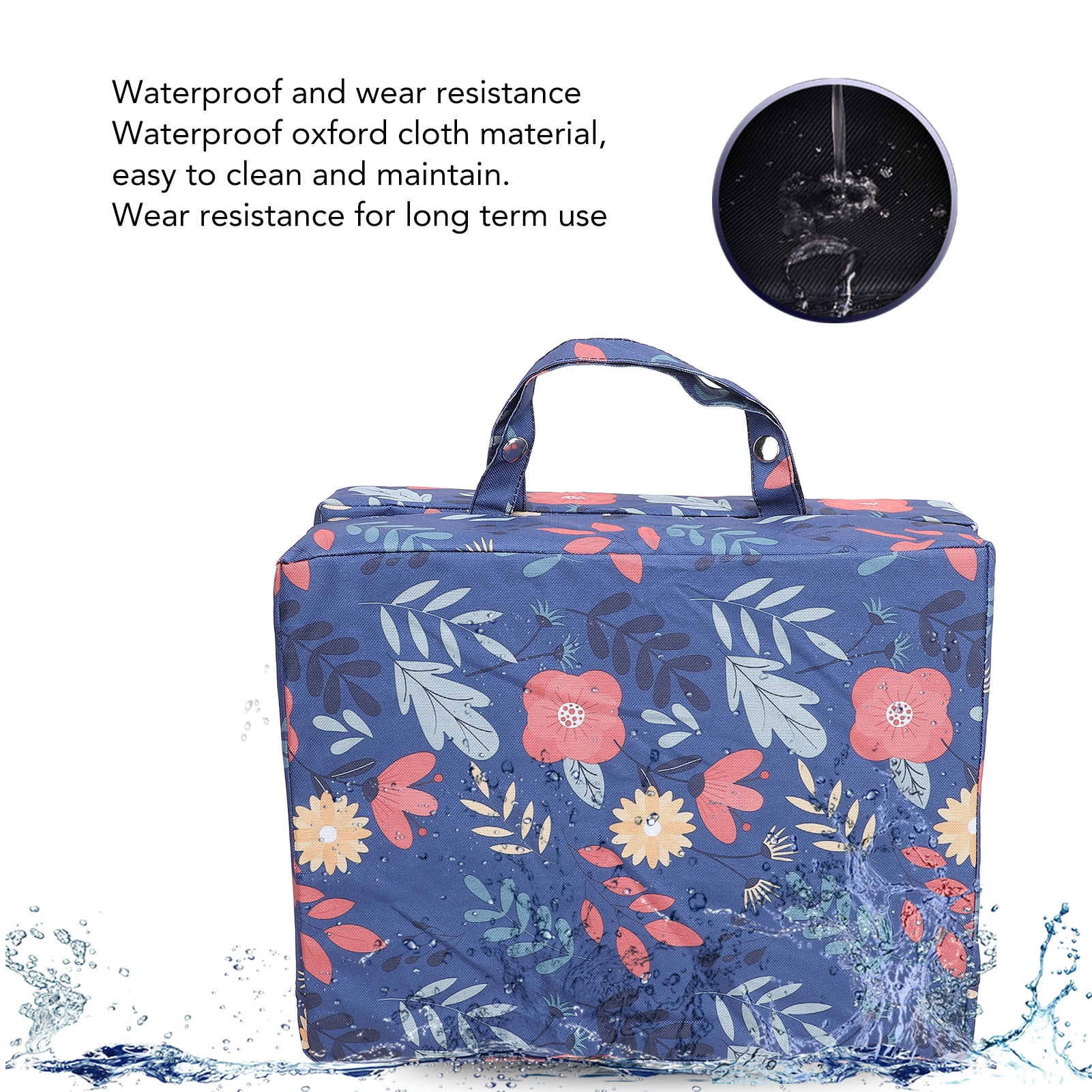 Rupoun Extra Thick Garden Kneeler Pad Multipurpose Portable Lightweight Knee Cushion Mat for Gardening Exercise Home Yardwork Baby Bath, 22x13.4x2.4 inches / 56x34x6 cm, Blue Flower Pattern