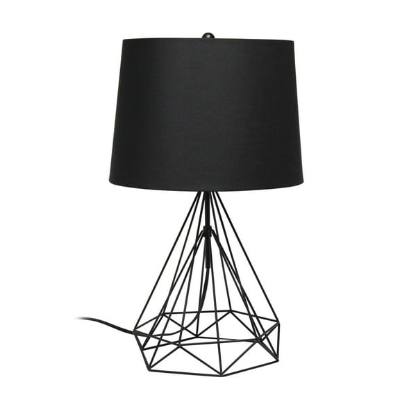 Home Decorative Wired Metal Table Lamp, Black Matte