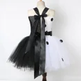 thumbnail image 5 of Vestido de tutú de Cruella de Vil para niñas, disfraz de bruja blanca y negra, disfraz de Halloween para niños, ropa elegante para fiesta de carnaval, 5 of 5