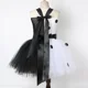 thumbnail image 5 of Vestido de tutú de Cruella de Vil para niñas, disfraz de bruja blanca y negra, disfraz de Halloween para niños, ropa elegante para fiesta de carnaval, 5 of 5