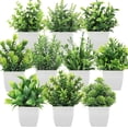 thumbnail image 2 of Zhuge 4 piezas de plantas falsas, mini plantas verdes artificiales, plantas en maceta, decoración del hogar, escritorio de oficina, habitación, casa de campo (planta en maceta de lavanda), 2 of 5