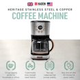 thumbnail image 2 of Cafetera Haden, Cafetera de Goteo Programable de 12 Tazas con Función de Apagado Automático y Filtro de Agua Lavable Reutilizable, Acero y Cobre, 2 of 5