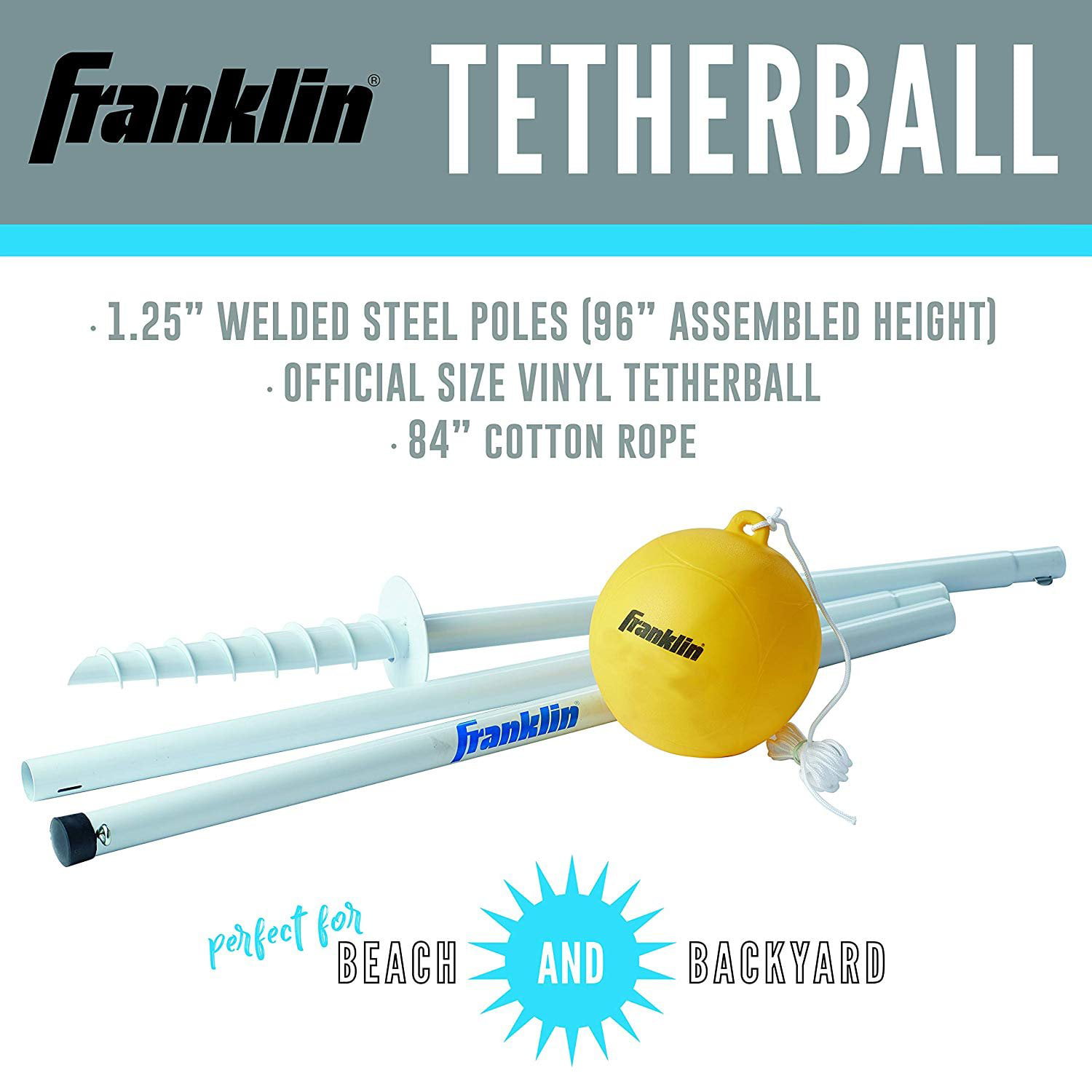 Tetherball Ball Portable Steel Rope And Pole Set Franklin Sports Tetherball 
