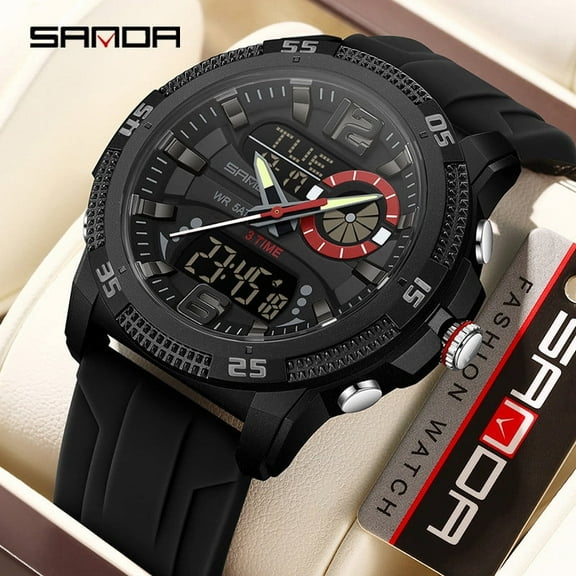 Explojoy Unisex Digital Sport Watch – Dual Display, Multifunction Chronograph, Luminous Dial, Waterproof Design for Students