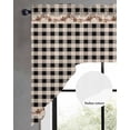 thumbnail image 2 of Western Texas Star Retro Swag Valances for Windows, Small Curtains Drapes, Country Vintage Black Beige Plaid Kitchen Window Curtains Over Sink Window Treatment Valance for Bedroom/Bathroom 56"x36", 2 of 5