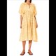 thumbnail image 2 of Vestido Midi Holgado Informal de Verano para Mujer, con Escote en V, Cordones, Media , Estampado Geométrico Bohemio Amarillo M, 2 of 8