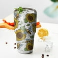thumbnail image 3 of 30oz White Sunflower Tumblers Stainless Steel Tumbler with Lid and Straw,Vacuum Insulated Double Wall Travel Tumbler Cups Mug with Cleaning Brush for Coffee,Tea, 3 of 7