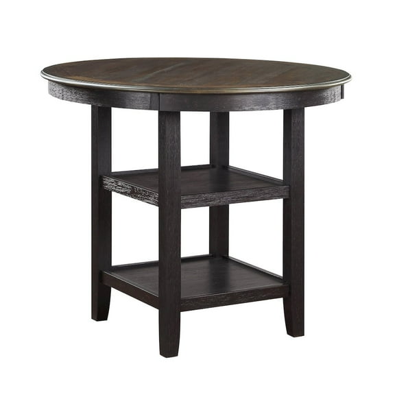 Lexicon Transitional Wood Counter Height Dining Room Table in Brown/Black