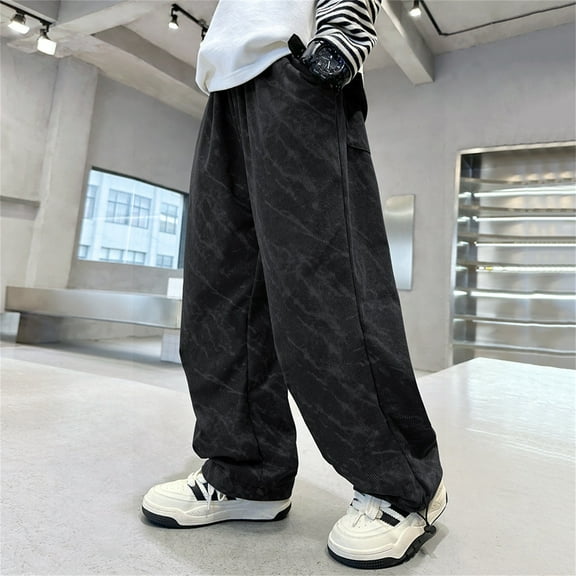 uublik Sweatpants for Boys Size 4T-13 Elastic Waist Casual Jogging Trousers Bottom for Kids Black