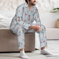 thumbnail image 7 of Susaid Cute Snowflake Dachshund Print Men's Long Sleeve Pajama Set, Two-Piece Button-Down Loungewear PJs Set, Comfortable Sleepwear for Relaxation-Large, 7 of 7