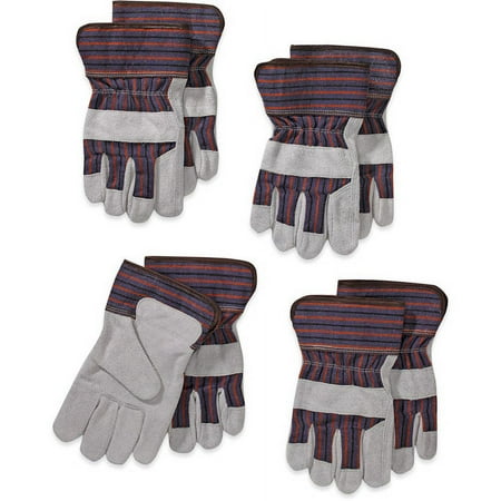 Wells Lamont - Suede Cowhide Leather Palm Work Gloves, 4-Pack