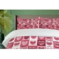 thumbnail image 4 of Ambesonne Pink White Duvet Cover Sets, Vintage Geometric, 2-Queen, Dried Rose White, 4 of 7
