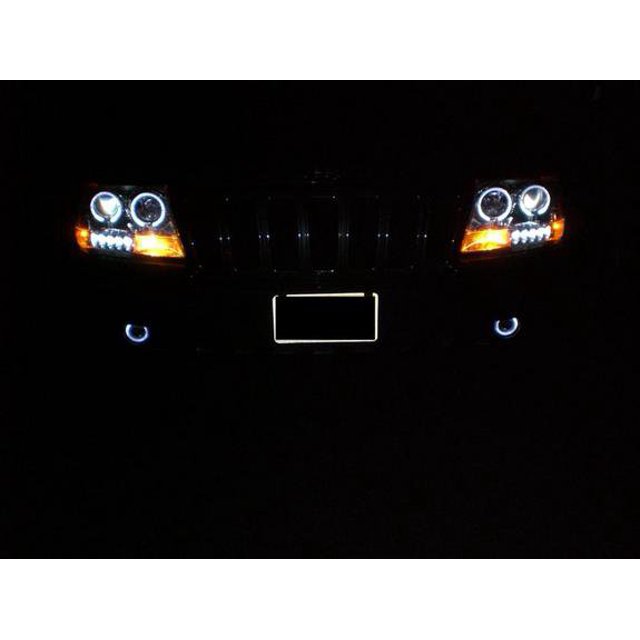 For LED Halo Fog Lights for 1999 2000 2001 2002 2003 2004 Jeep Grand Cherokee
