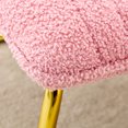thumbnail image 5 of Breathable Teddy Velvet Chair with Metal Legs and 3.7" Soft Thick Cushion, Modern Leisure Office Chair with Non-slip Foot Mats, High Stability Side Chair for Livingroom Reading Room Bedroom, Pink, 5 of 9