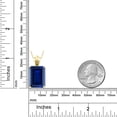 thumbnail image 4 of Gem Stone King 17.53 Ct Blue Created Sapphire White Diamond 18K Yellow Gold Plated Silver Pendant, 4 of 5