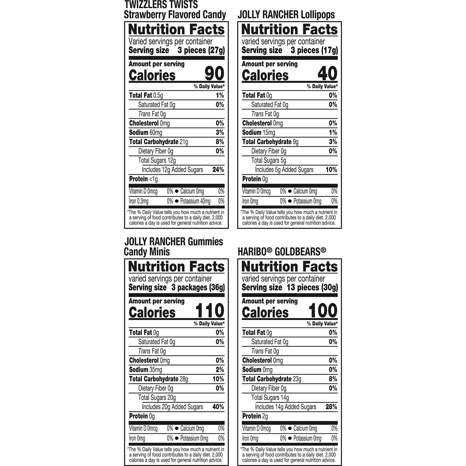 Haribo, Jolly Rancher and Twizzlers Assorted Fruit Flavored, Halloween Candy Variety Bag, 17.44 oz (58 Pieces)
