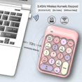 thumbnail image 4 of 2.4ghz Wireless Numeric Keypad, 18 Keys Retro Typewriter Round Key Silent Portable Number Pad For Date Entry For Laptop Pc Desktop, 4 of 5