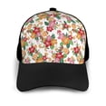 thumbnail image 3 of Naloa Pineapple Flower Adult adjustable Print Baseball Hat, Patchwork curved brim baseball capfor Men and Women, One Size, 3 of 5