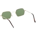 thumbnail image 4 of Geometric Hexagon Sunglasses Ultra Slim Metal Neutral Colored Flat Lens 51mm (Gold / Green), 4 of 4